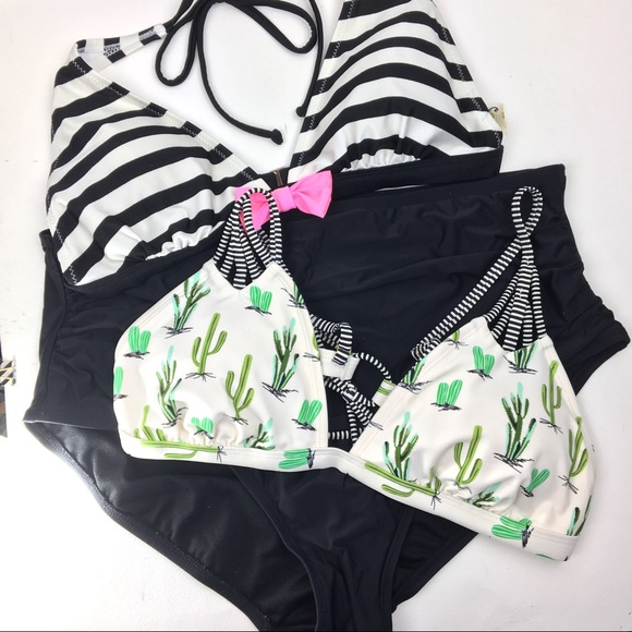Xhilaration swim XL bikini hi waist with 3 tops - Picture 2 of 8